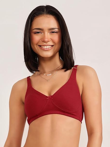 Women’s Full-Coverage Wire-Free Cotton Bra – Clovia Non-Padded Support